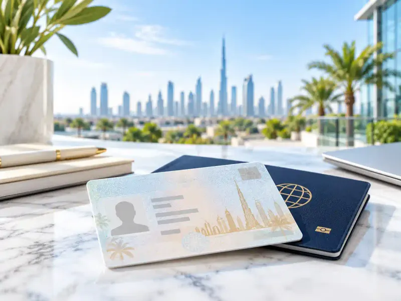 UAE residence visa card and passport